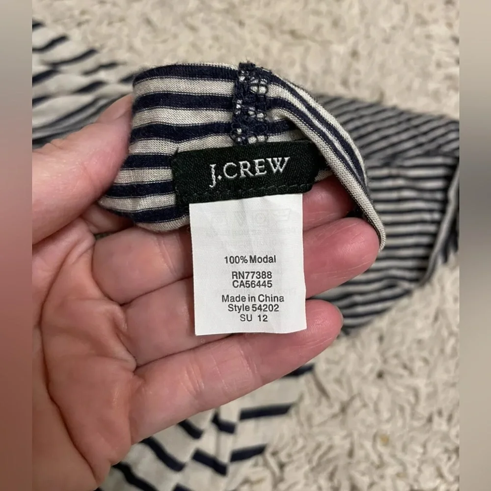 J. CREW blue white striped rectangle scarf snood - Picture 2 of 3